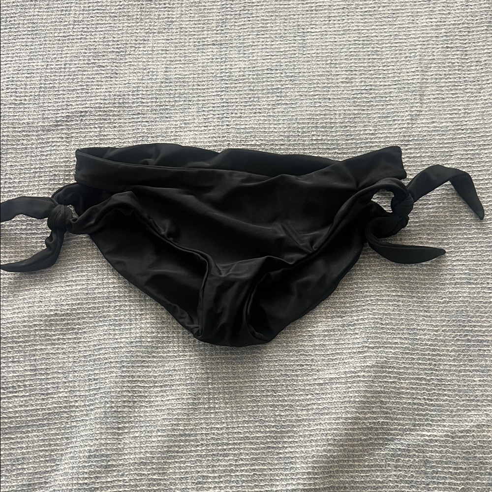 Mikoh Black Tie-Side Bikini Bottom